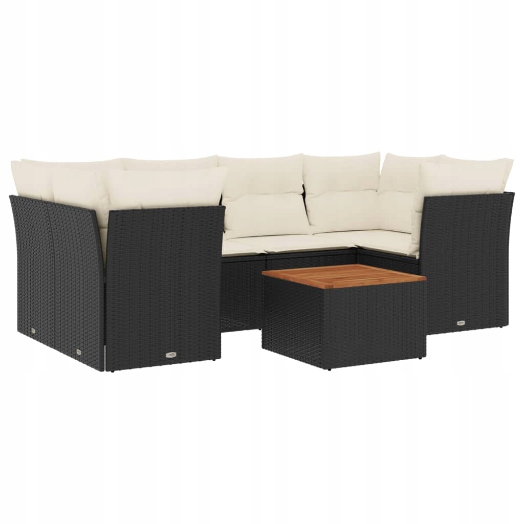 Set zahradního nábytku VidaXL plast vidaXL černý 7 el.