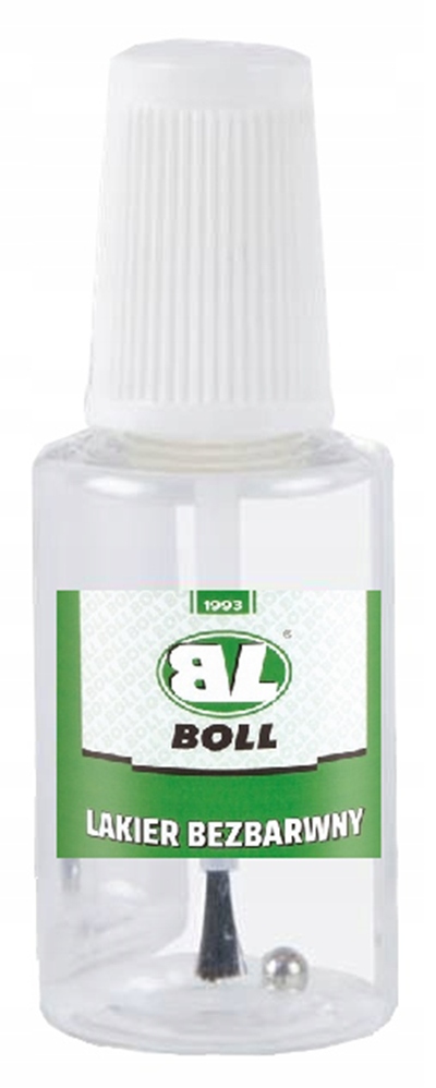 Lakier bezbarwny akrylowy zaprawka w pędzelku Wysoki Połysk 20ml Boll