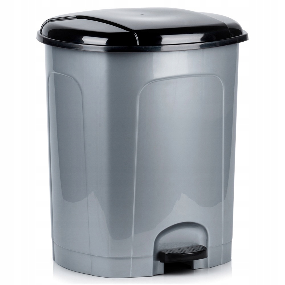 Odpadkový koš s pedálem, plastový, šedý, 50 l
