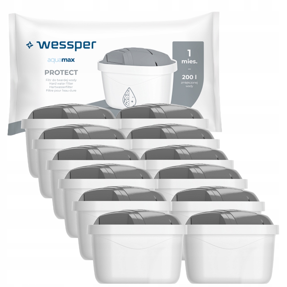 12x Filtr Do Twardej Wody Wessper AquaMax Protect filtry do wody dzbanka