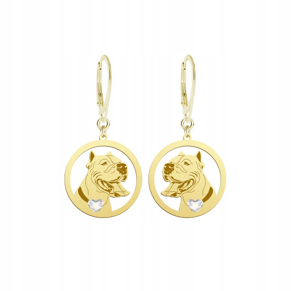 Náušnice Zlaté se psem Argentinský pes 925 Dárek Dedikace Gravírování Bonus
