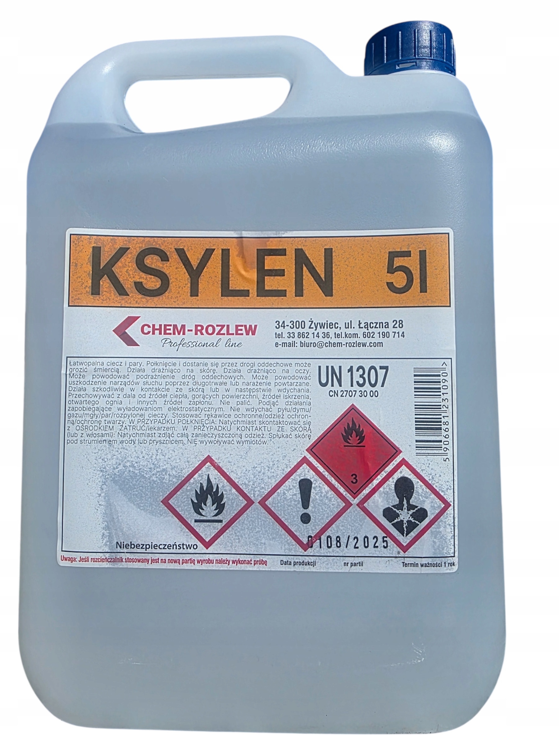 Ksylen Rzopuszczalnik Zmywacz Do Farb Lakierów Klejów 5L Chem-rozlew