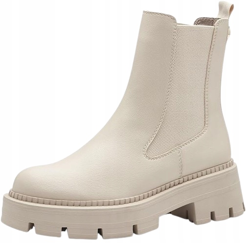 Tamaris Dámské Kotníkové Boty Béžové Nazouvací Klasické 38 6DA