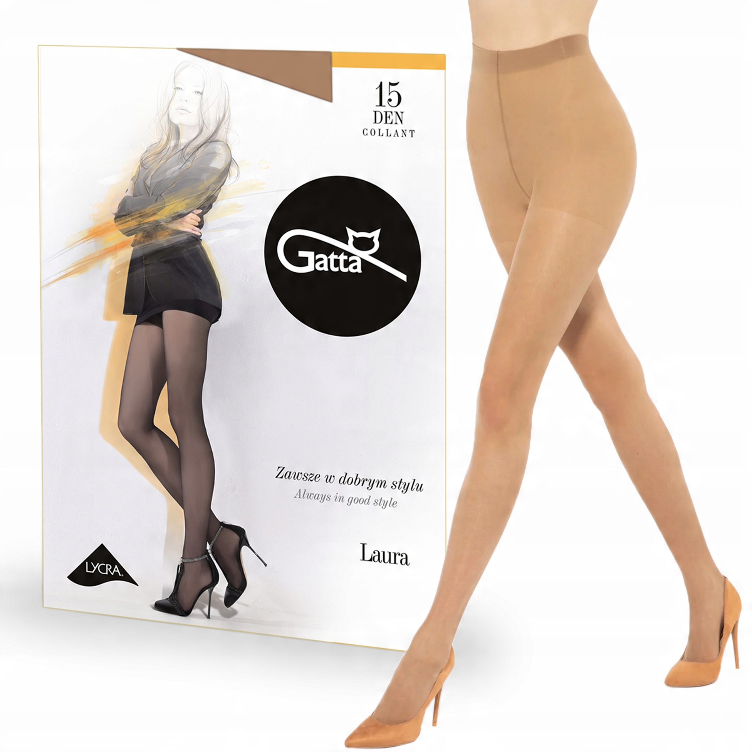 

Rajstopy Gatta Laura 15 den lycra, Beige 3-MAX
