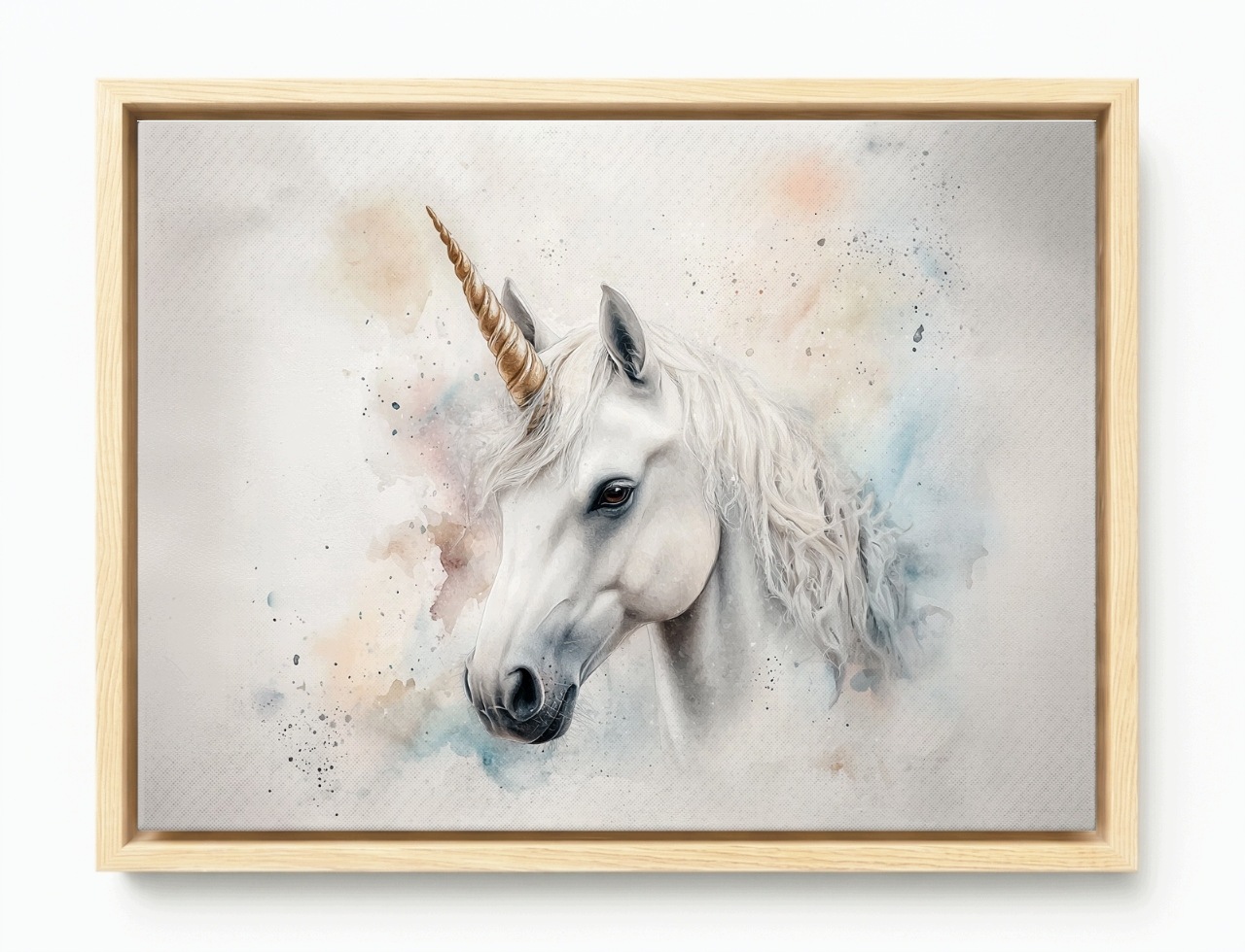 Obraz Rám Americký Box Akvarel Jednorožec Kůň Pohádka Fantazie 80x60