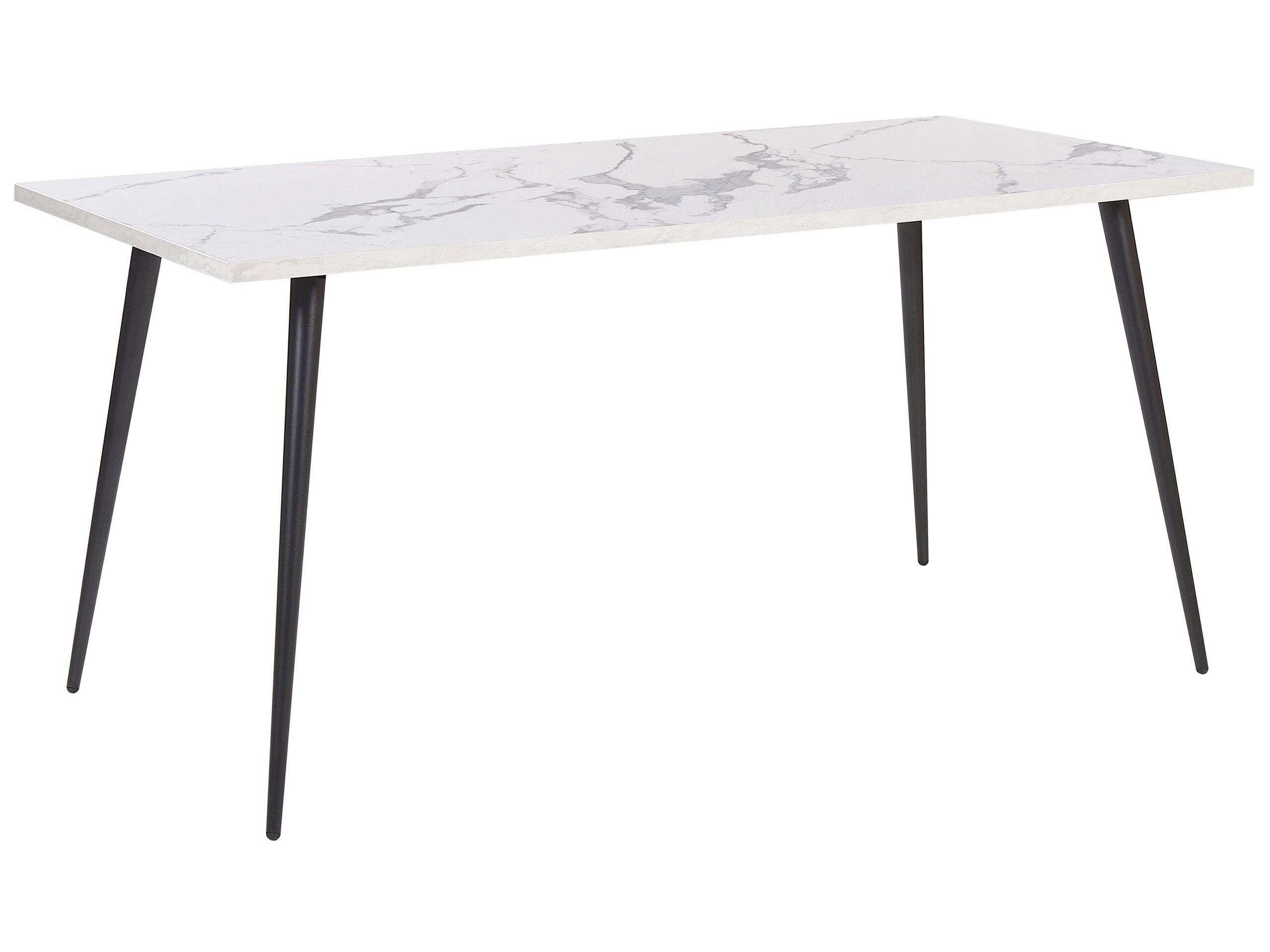 Stół do jadalni efekt marmuru 160x80 cm biały