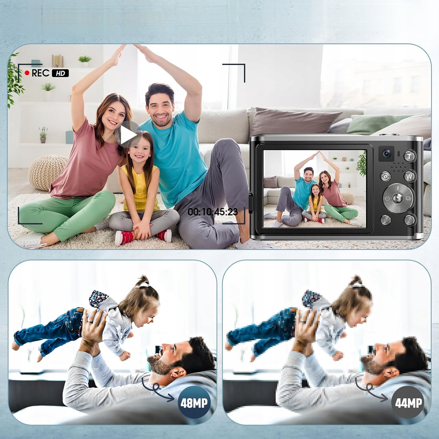 Aparat Cyfrowy 48MP z Autofokusem i Dwiema Kamerami oraz Mikrofonem Informacje o bezpieczeństwie CE