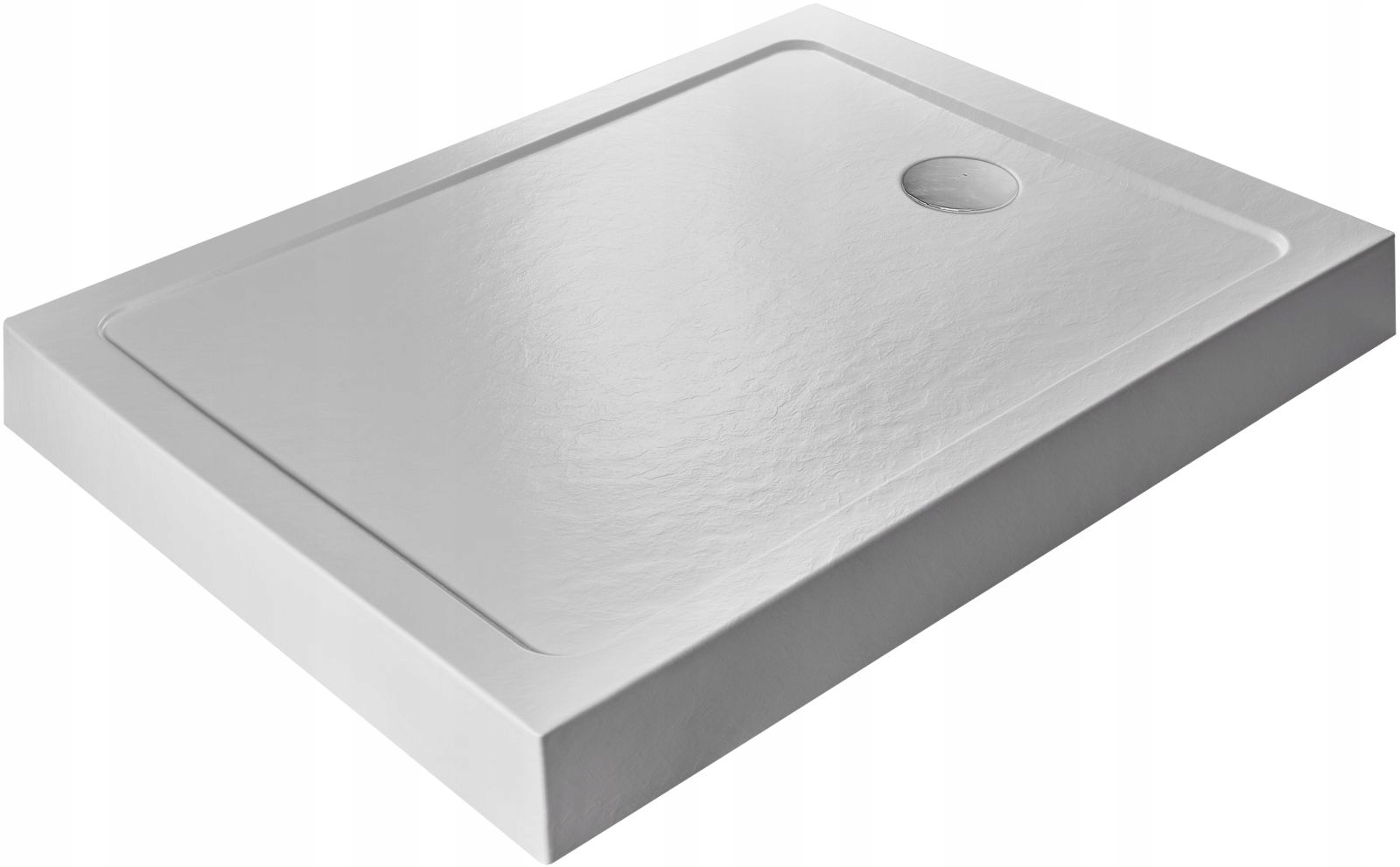 Brodzik 140x80 prostokątny akrylowy antybakteryjny Stone biały Bez syfonu