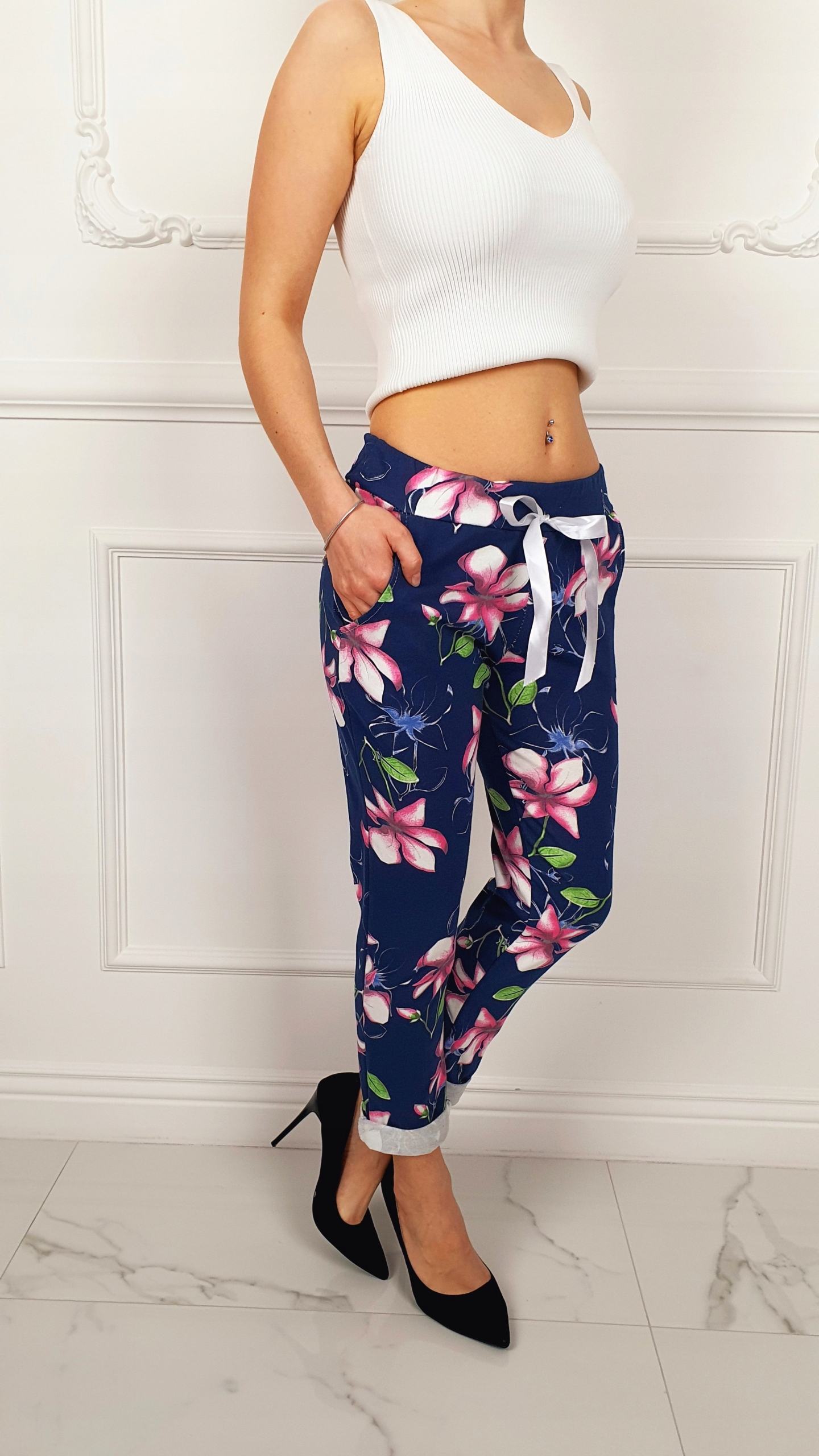 # SPODNIE Damskie DRESOWE Wygodne Bawełniane WZORY Model WŁ