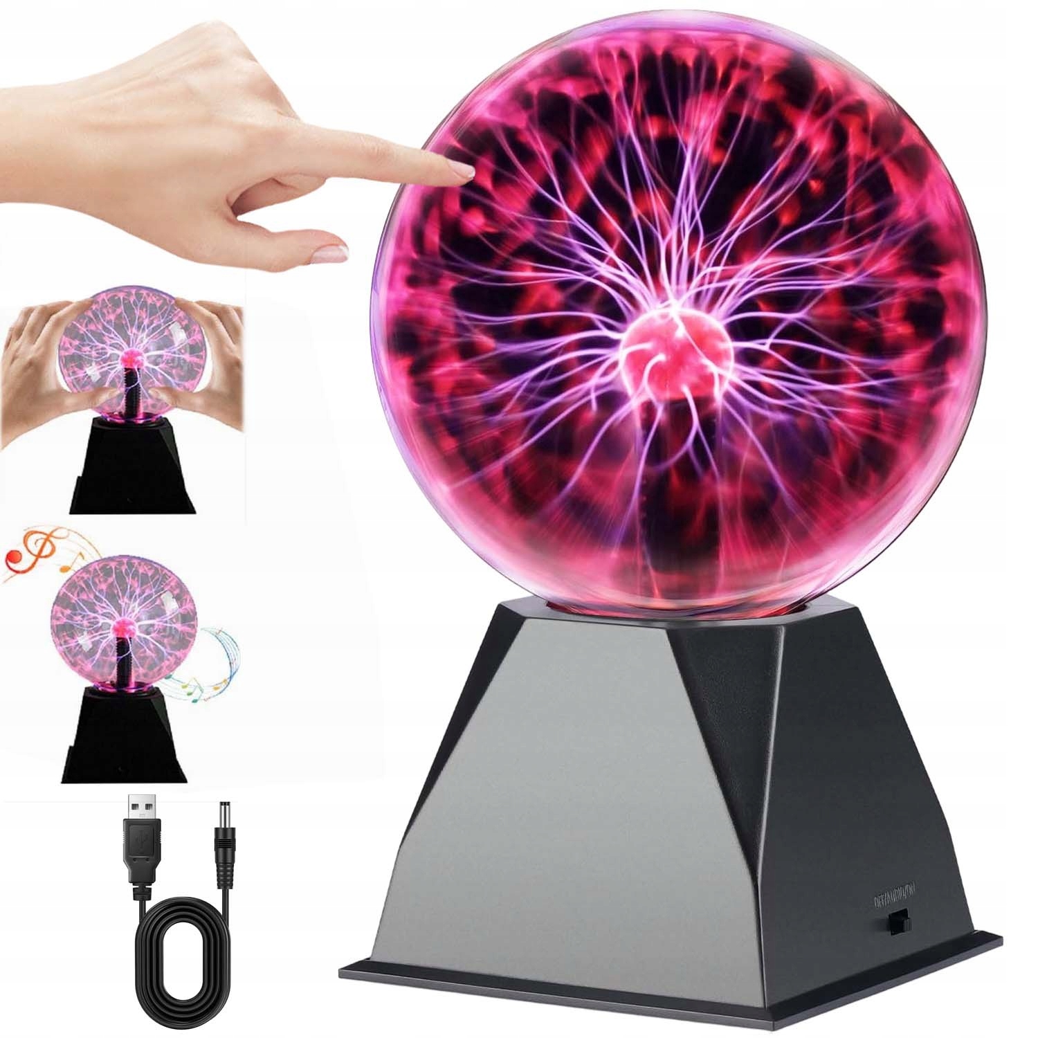 Kouzelná Skleněná Koule Interaktivní Plazmová Lampa Lampička 8 Palců Pro Děti