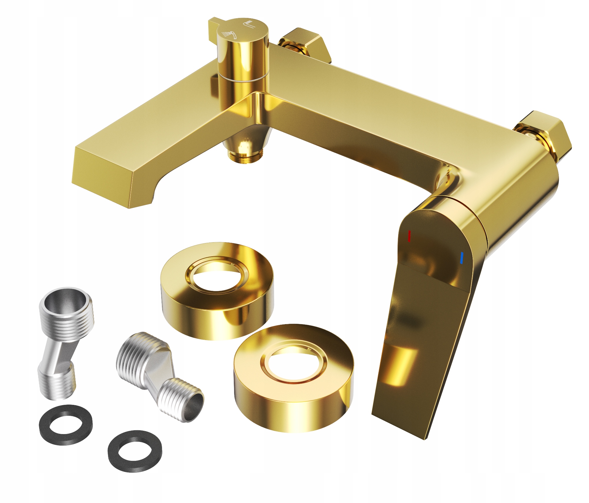 Vaňová A Sprchová Batéria, Mosadzný Kúpeľňový Kohútik Selva Zlatý