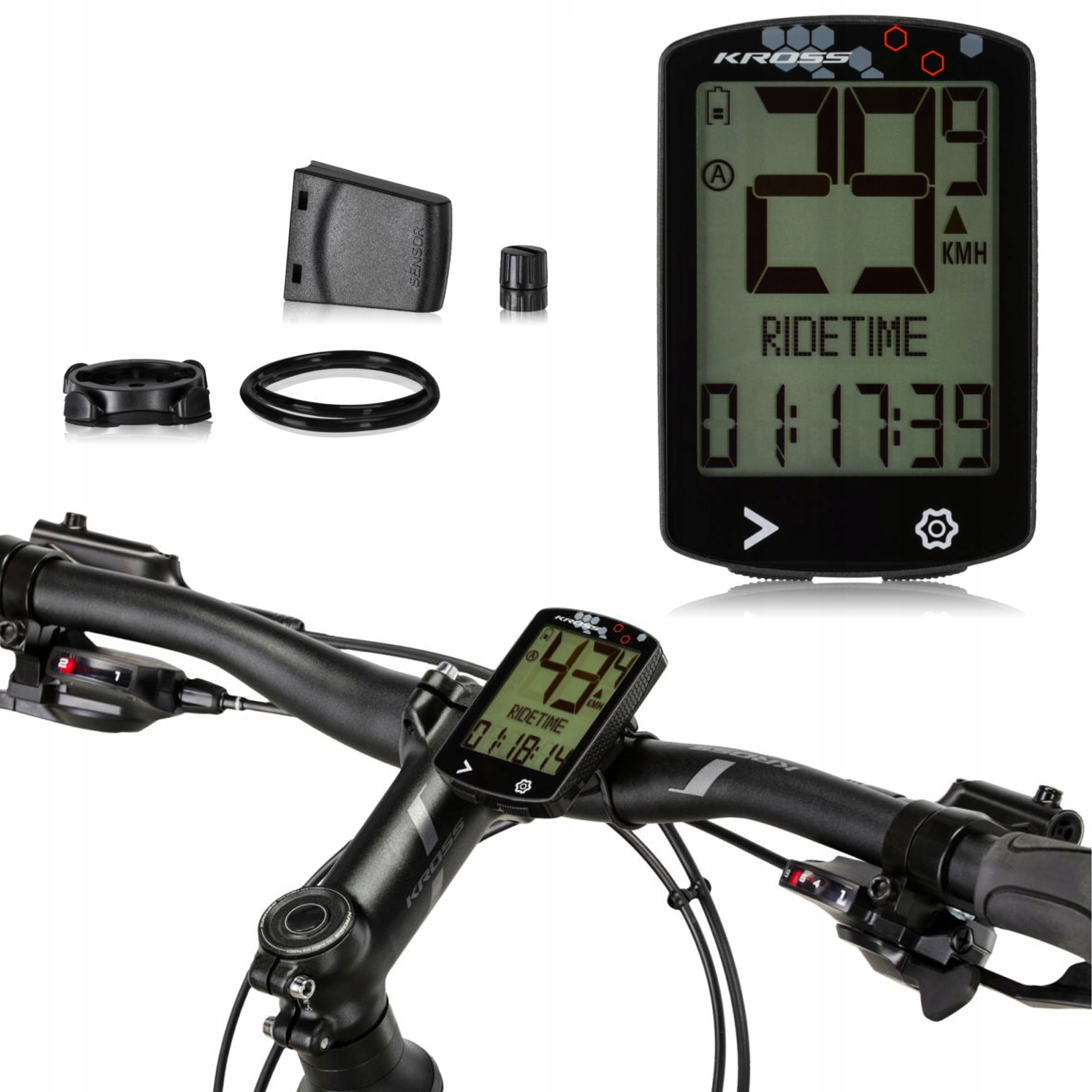 Bezprzewodowy Licznik rowerowy Kross Krc 319UW 16 Funkcji Usb-c Garmin