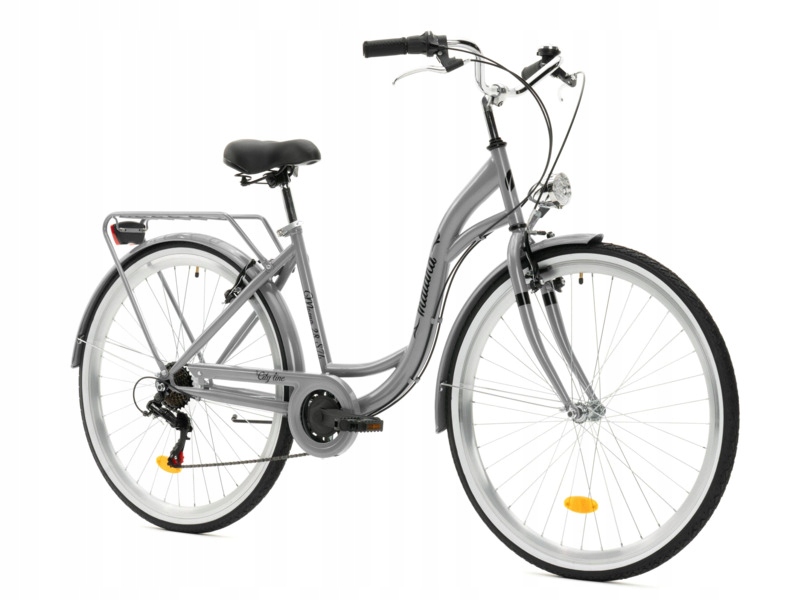 Rower miejski Indiana Moena S7B 28 cali damski Srebrny