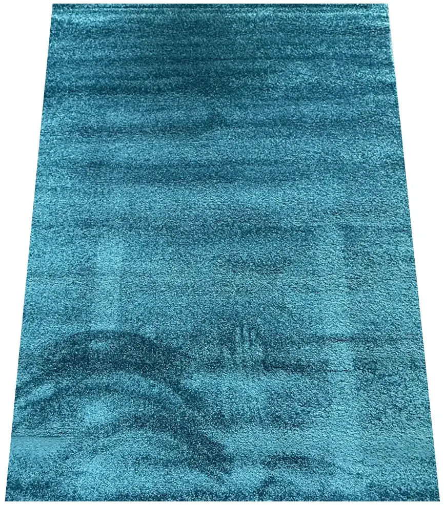 Koberec 140x190 Jednolitý Do Obývacího Pokoje Tyrkysový Měkký Masitý Hrubý Vlas 2 CM