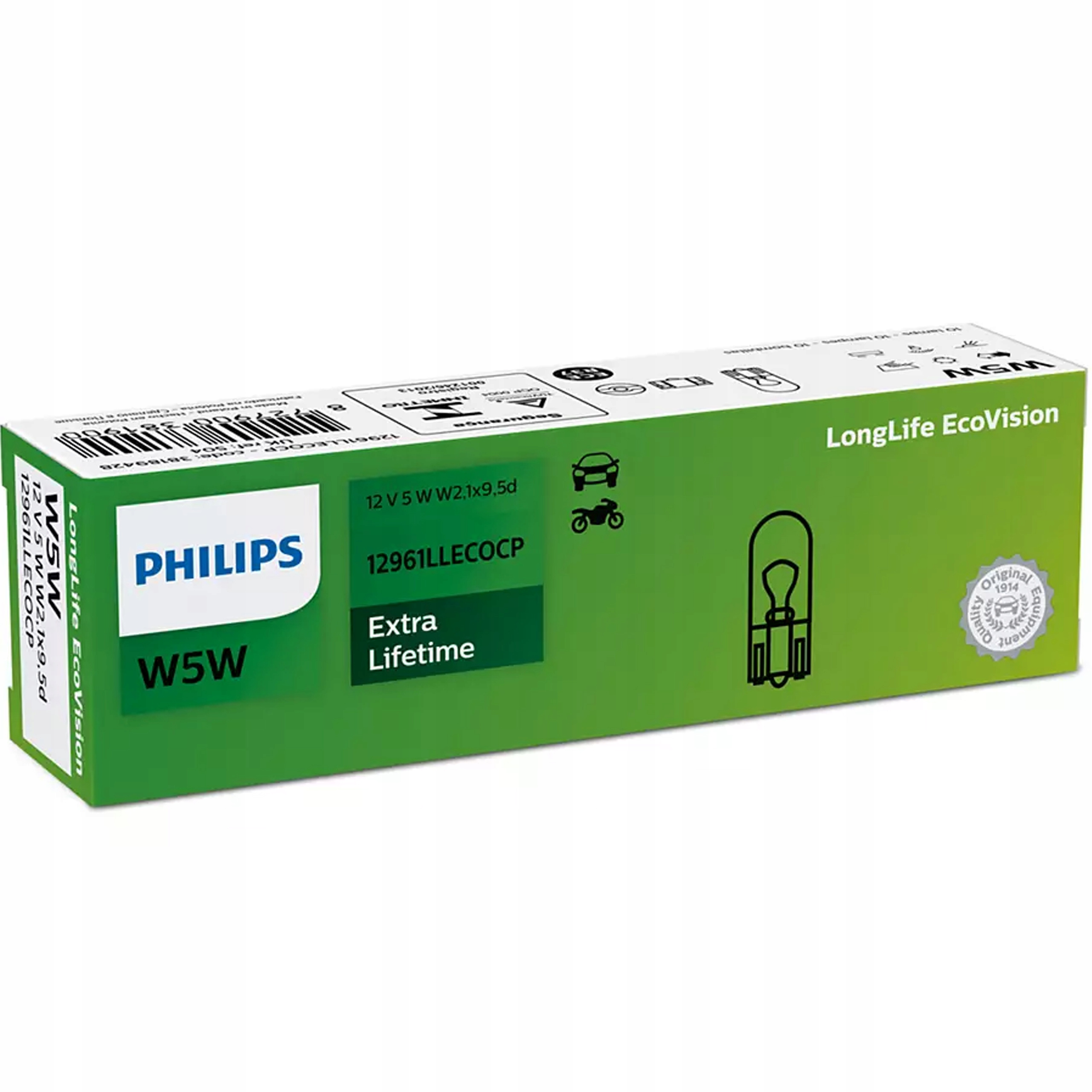 

Philips Żarówki W5W LongLife EcoVision 4xŻywotność