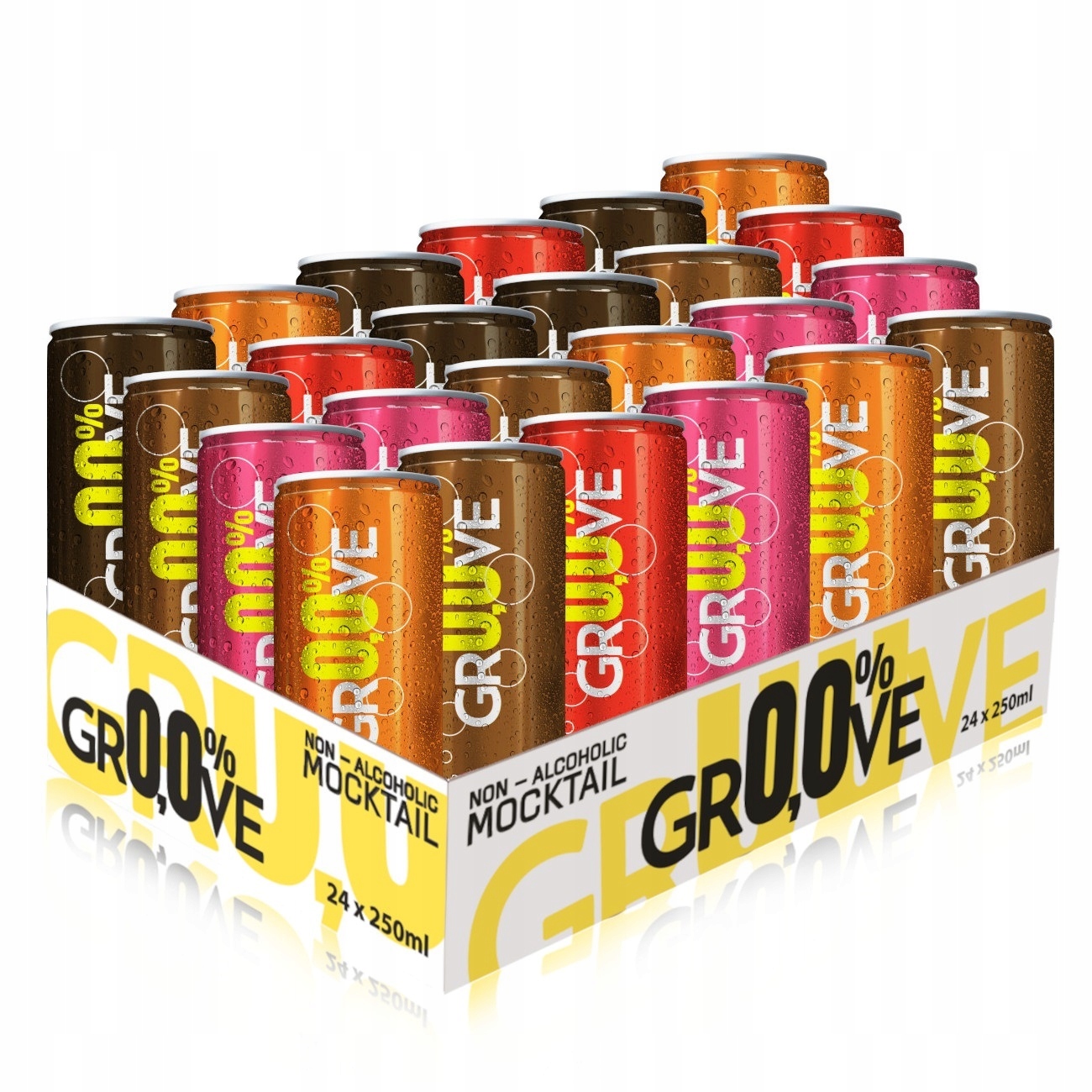 Levně Nealkoholický nápoj Groove Mocktail koktejl drink Mix chutí 24 x 250 ml