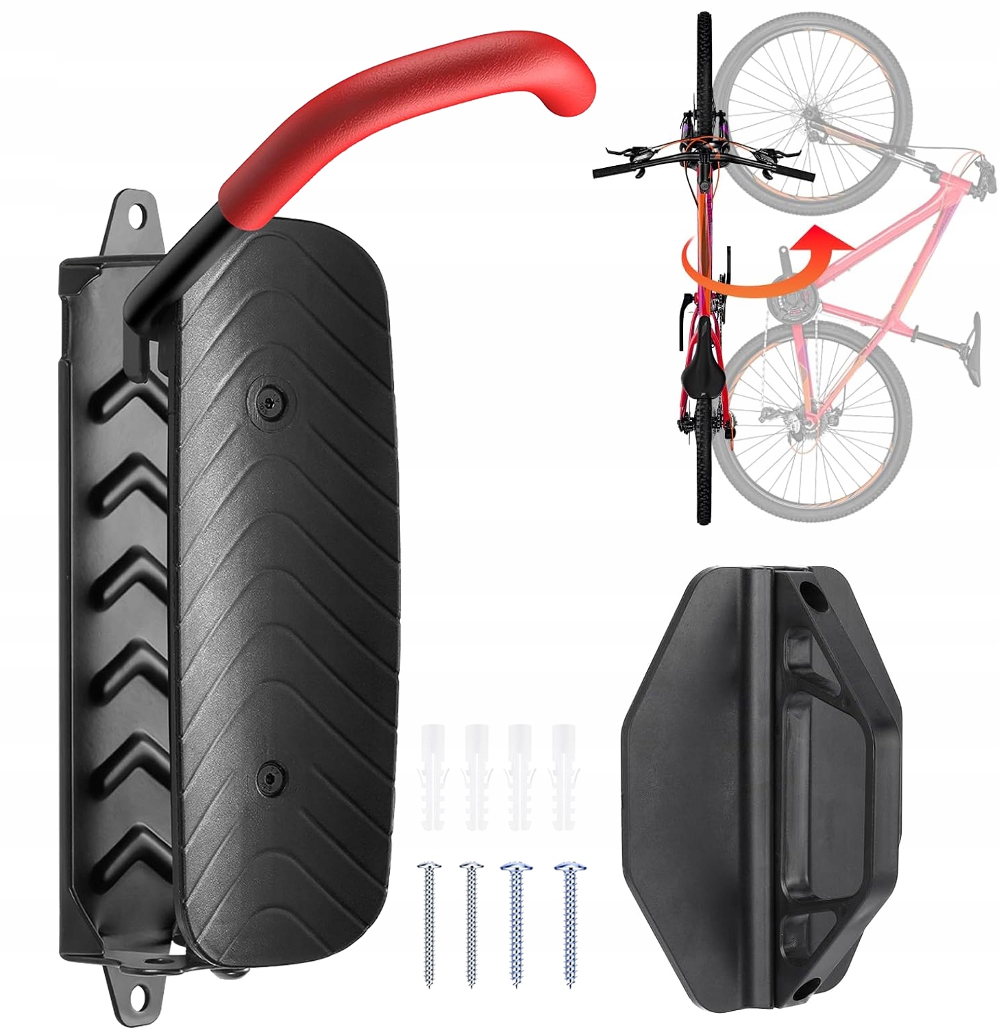 Obrotowa Konstrukcja Stojak uchwyt rowerowy naścienny , 66lbs max Hak Mocny