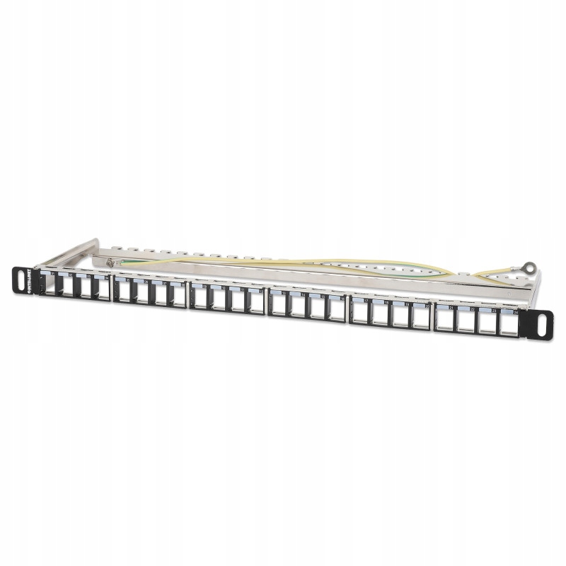 Patch panel 19" 0,5U Intellinet na 24 moduły Keystone z tacką na kable