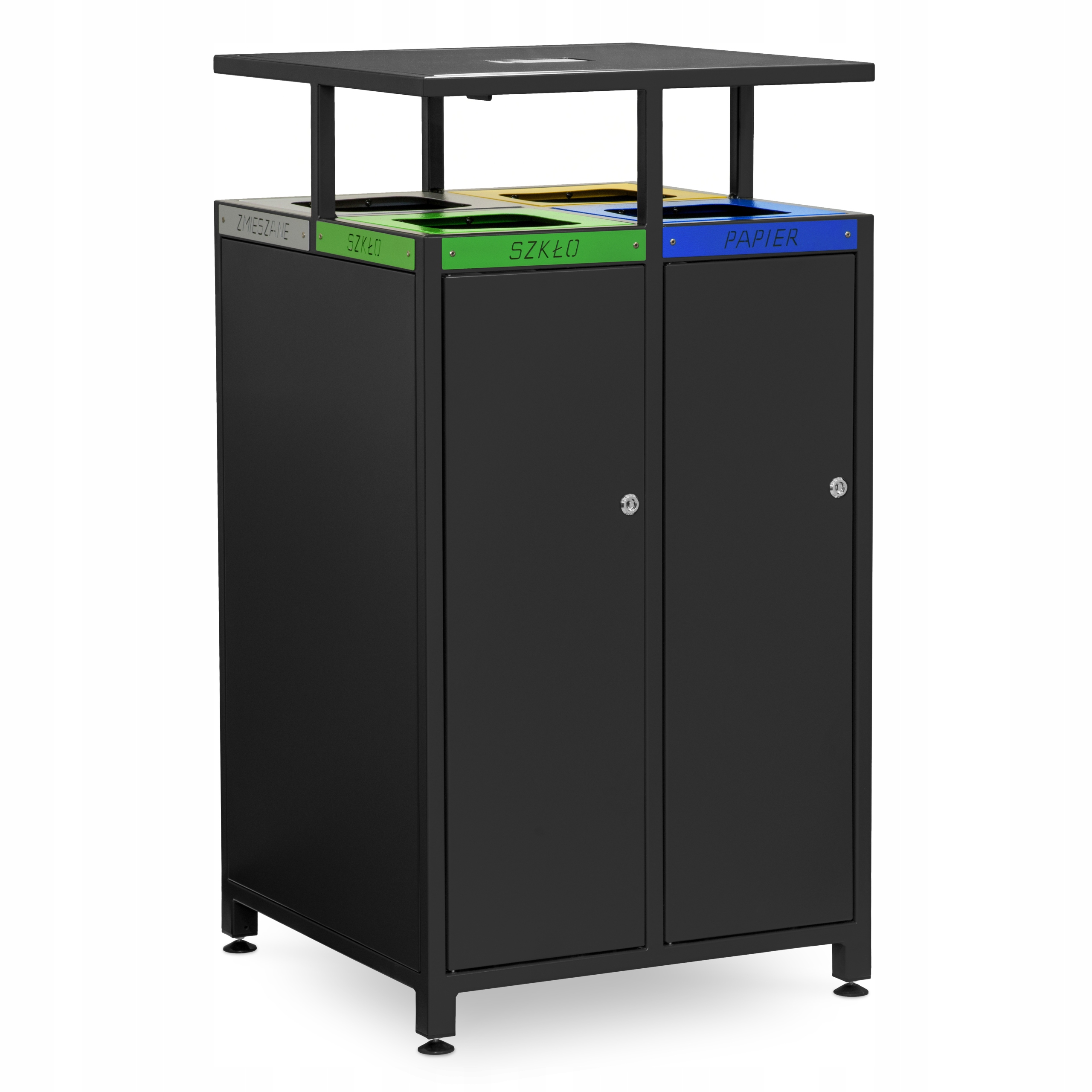 Levně Vnější čtvercový koš na třídění odpadu Orion 4 komory antracit