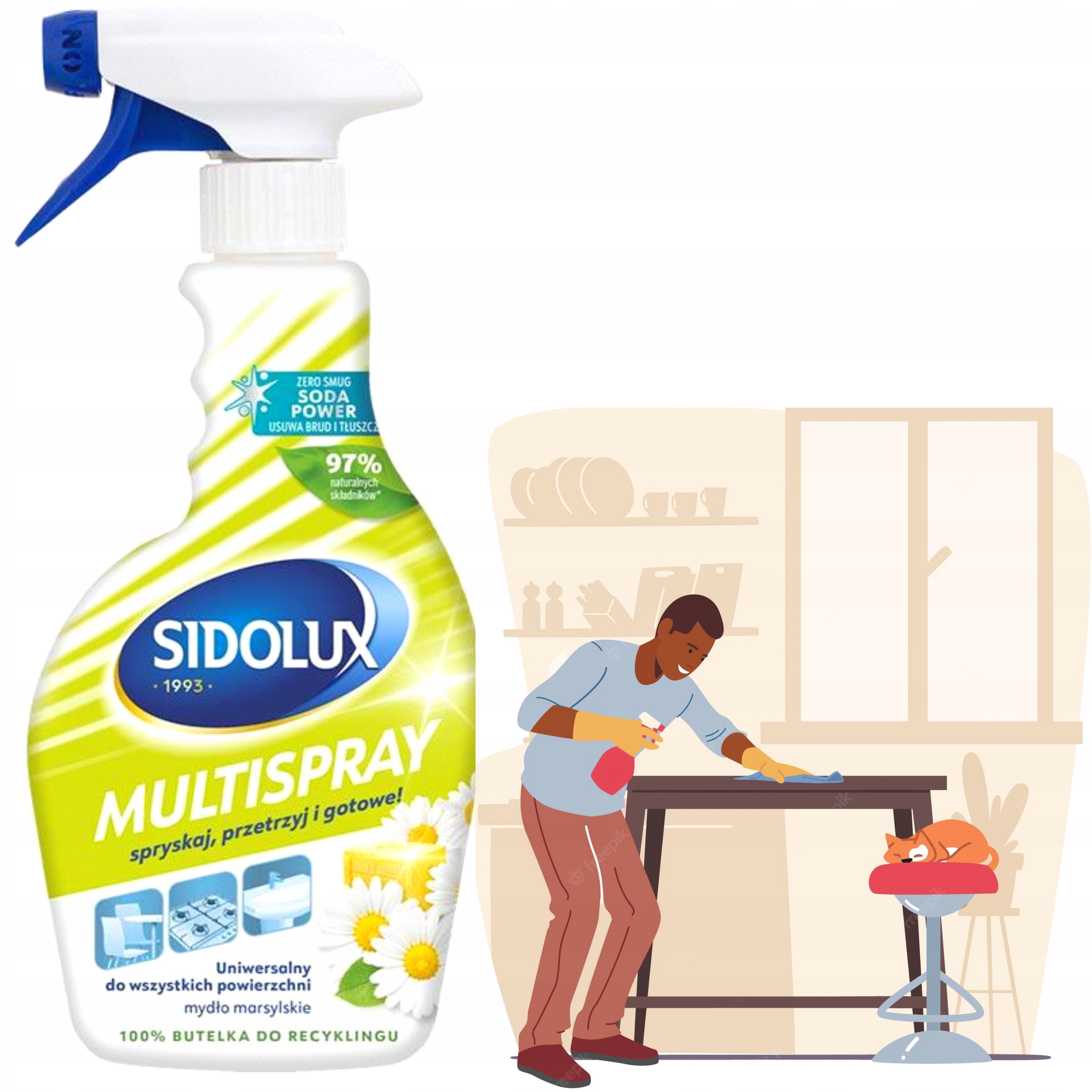 

Sidolux Multispray czyszczenie wielofunkcyjne 0,5l