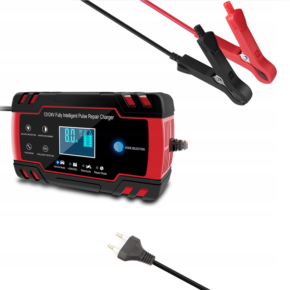 

mocny prostownik automatyczny LCD 12V-24V 8A