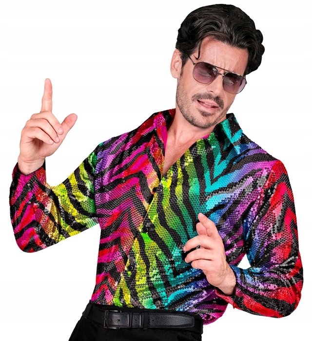 Košile na párty Duha Zvířecí tygr Flitry Shi Party L/XL