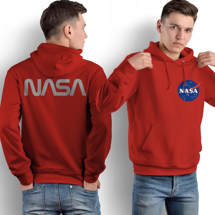 

Bluza męska Nasa kangurka Z Odblaskiem, czerw. S