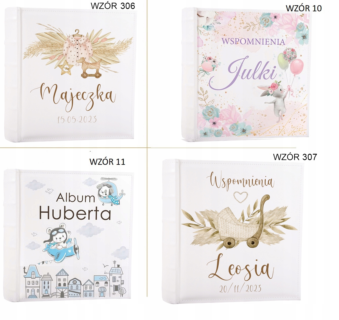 ALBUM NA ZDJĘCIA WKLEJANE DUŻY METRYCZKA DZIECKO ROCZEK Model White