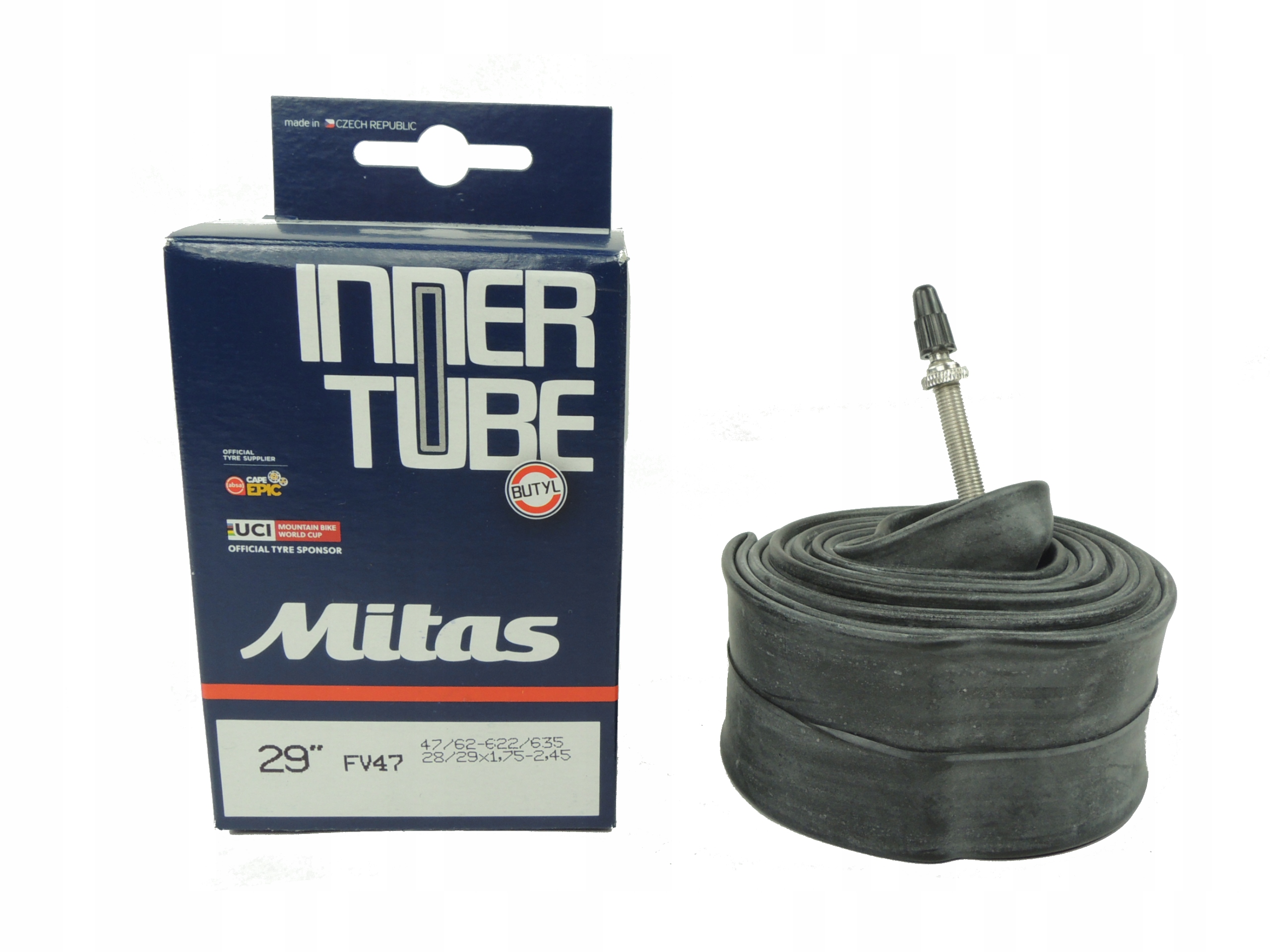

Dętka rowerowa Mitas 28/29x1.75-2.45 Presta FV47
