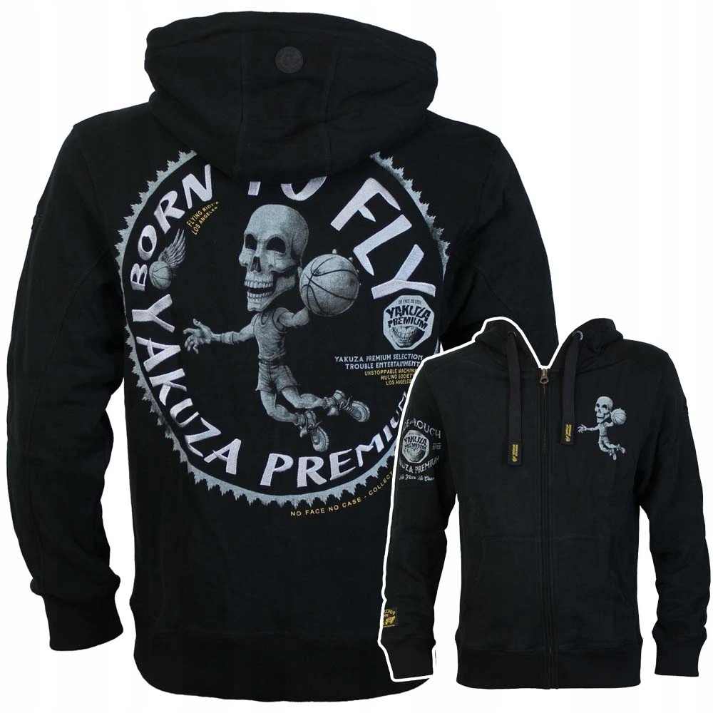 Mikina s kapucou Yakuza Premium 4025C Born to Fly černá NK-4025C/XL