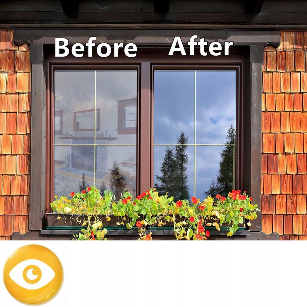 FOLIA OKIENNA SAMOPRZYLEPNA, OCHRONA PRZED PROMIENIOWANIEM UV 500X80CM Transparentność lustro weneckie