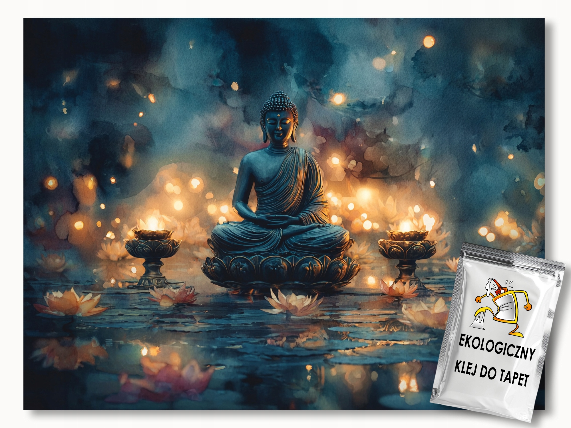 Fototapeta Flizelina Socha Buddha Lotos Meditace 200x140 lepidlo