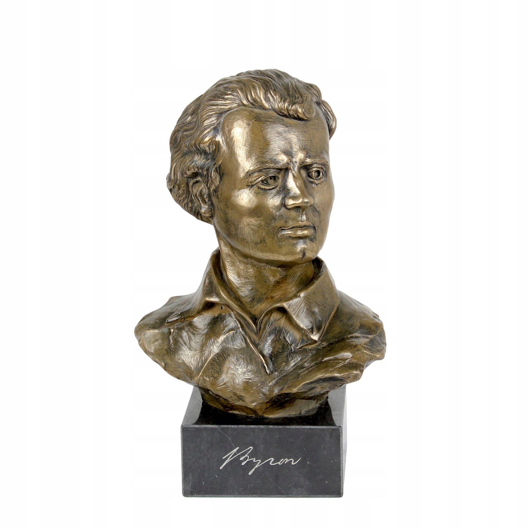 George Gordon Byron popiersie na marmurze, statuetka znanej osoby, dekora