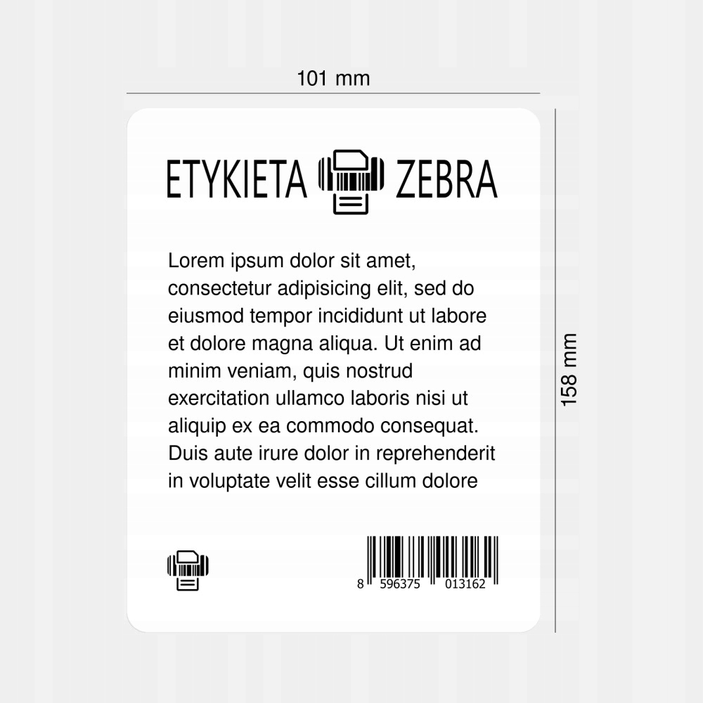 Etykiety termiczne Zebra białe 101x158mm fi 25mm