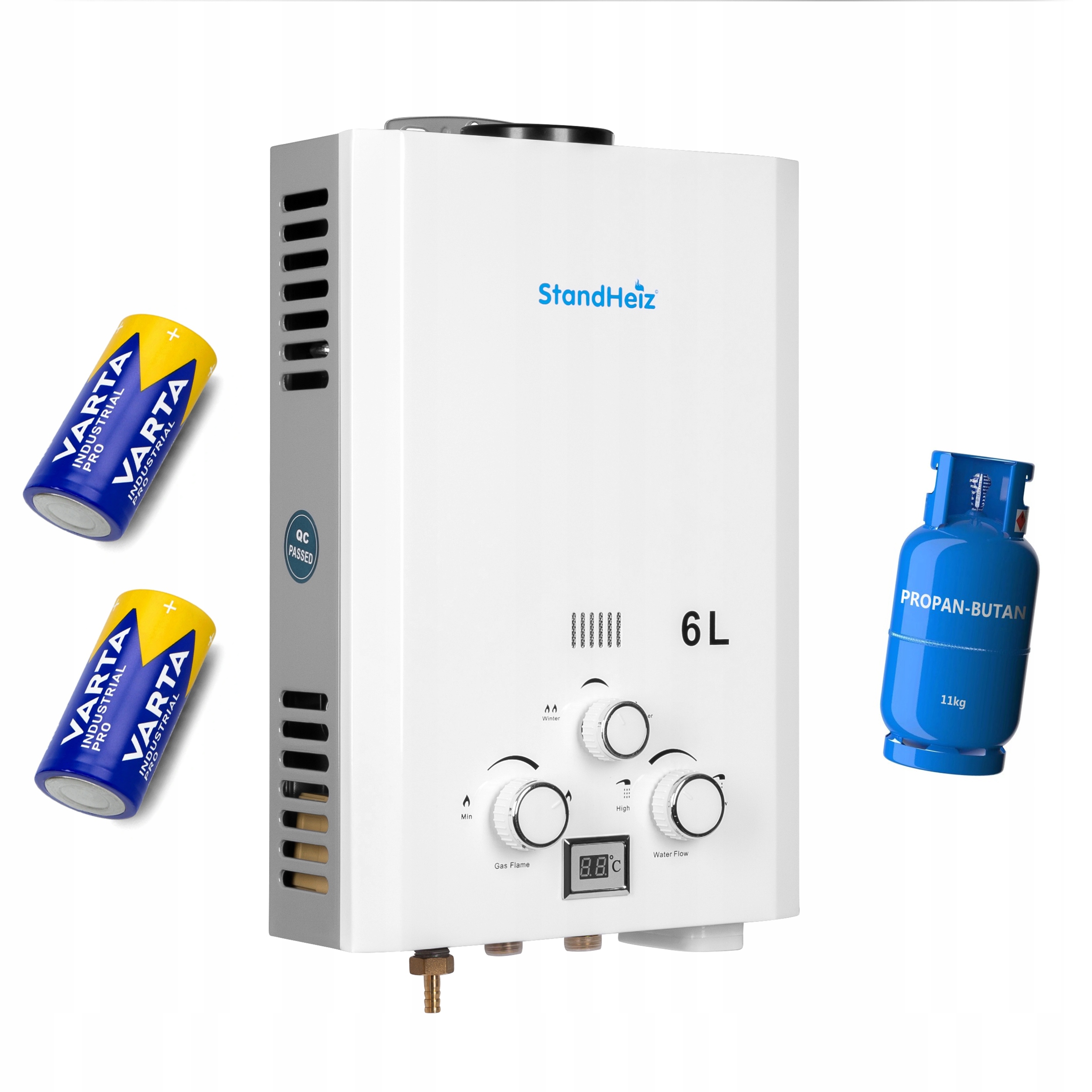 Ohrievač Vody Plynový Prietokový Bojler Lpg 6L 12KW StandHeiz