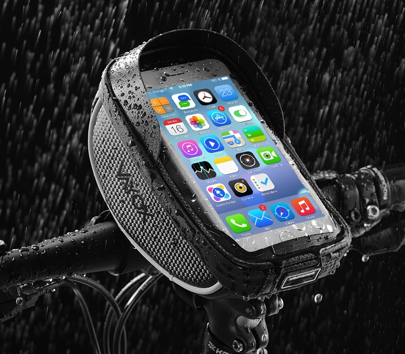 SAKWA ROWEROWA UCHWYT NA KIEROWNICE ETUI NA TELEFON WODOODPORNA VAYOX Kolor dominujący czarny