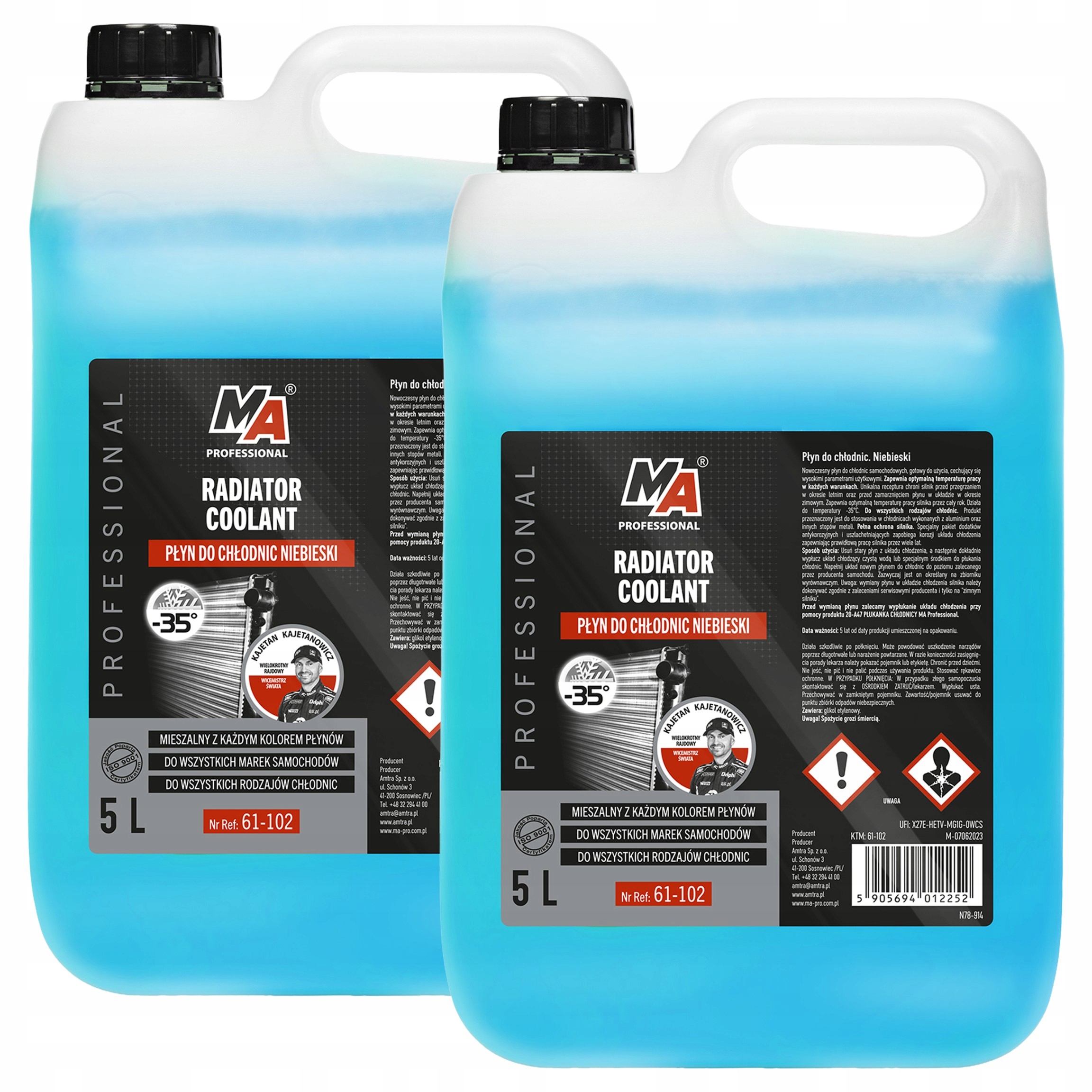 Płyn chłodniczy G11 Niebieski 5L Płyn chłodnic samochodowych -35°C x2