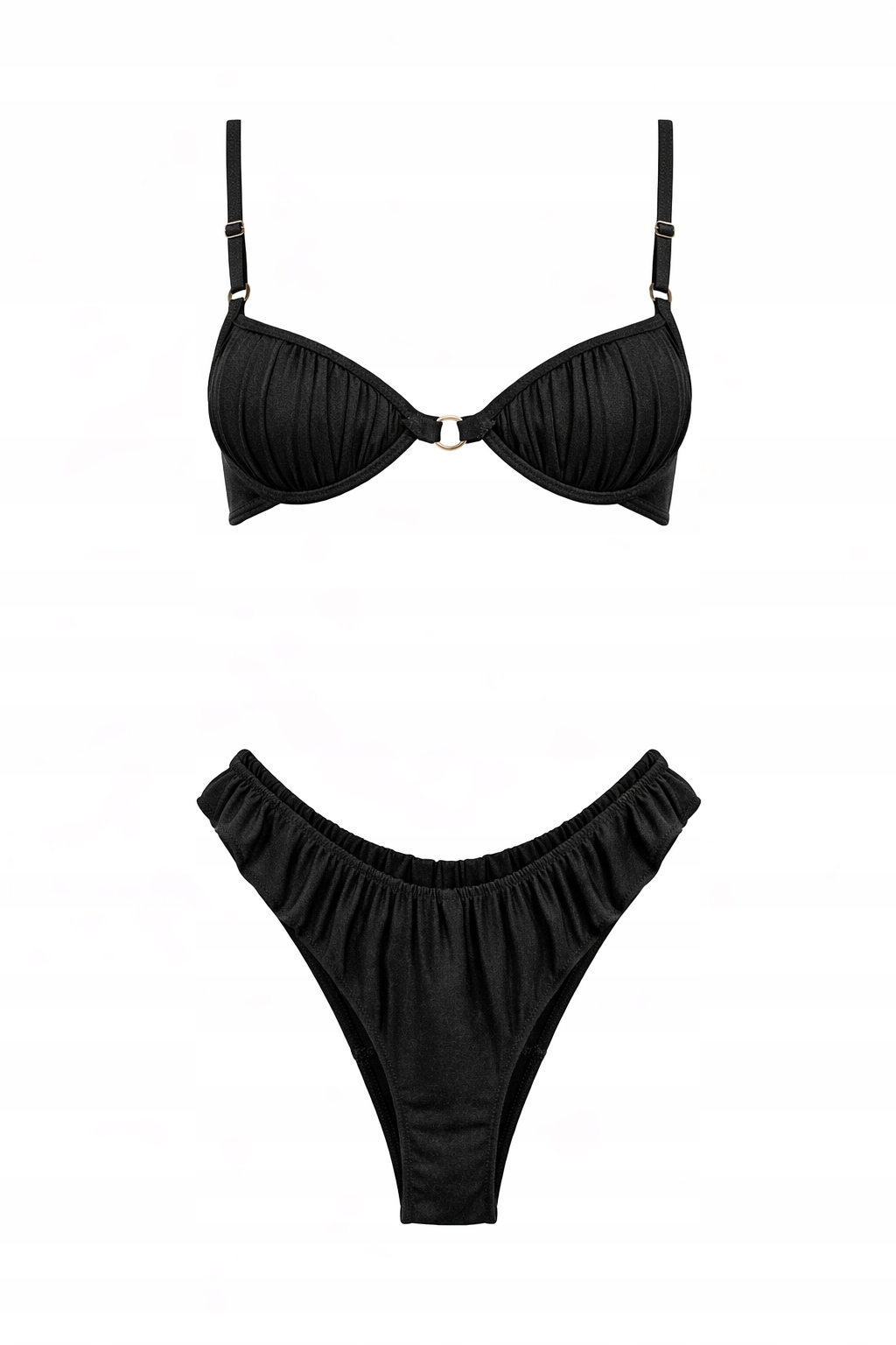 God Save Queens Spodní Díl Bikin Černý Nařasený S I4A