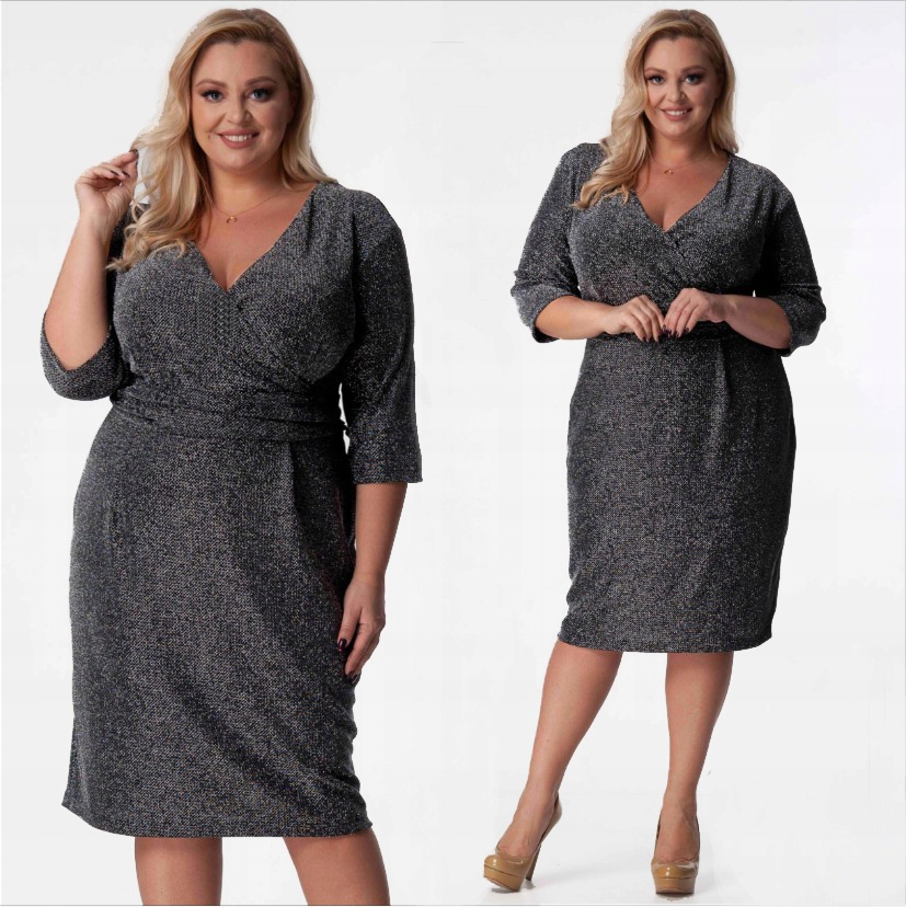Elegantní Svatební Hostina plesové Šaty pro Náročnou Dámu, velikost Plus Size (46-56) 52 6XL