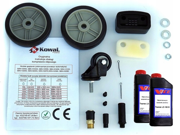 Kompresor olejowy K2 100 l 10 bar Moc (kW) 3 kW