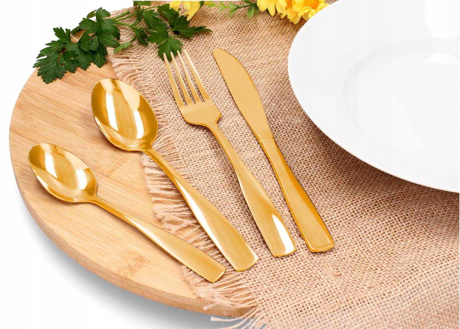 KOMPLET SZTUĆCE 24 EL ZESTAW 6 OS GOLD ZŁOTO Kod producenta 5906479192701