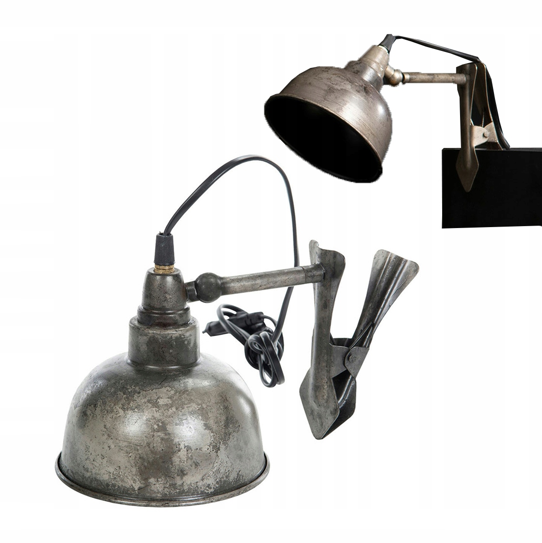 Připínací Lampa S Klipem na psací stůl noční kovová loftová stříbrná
