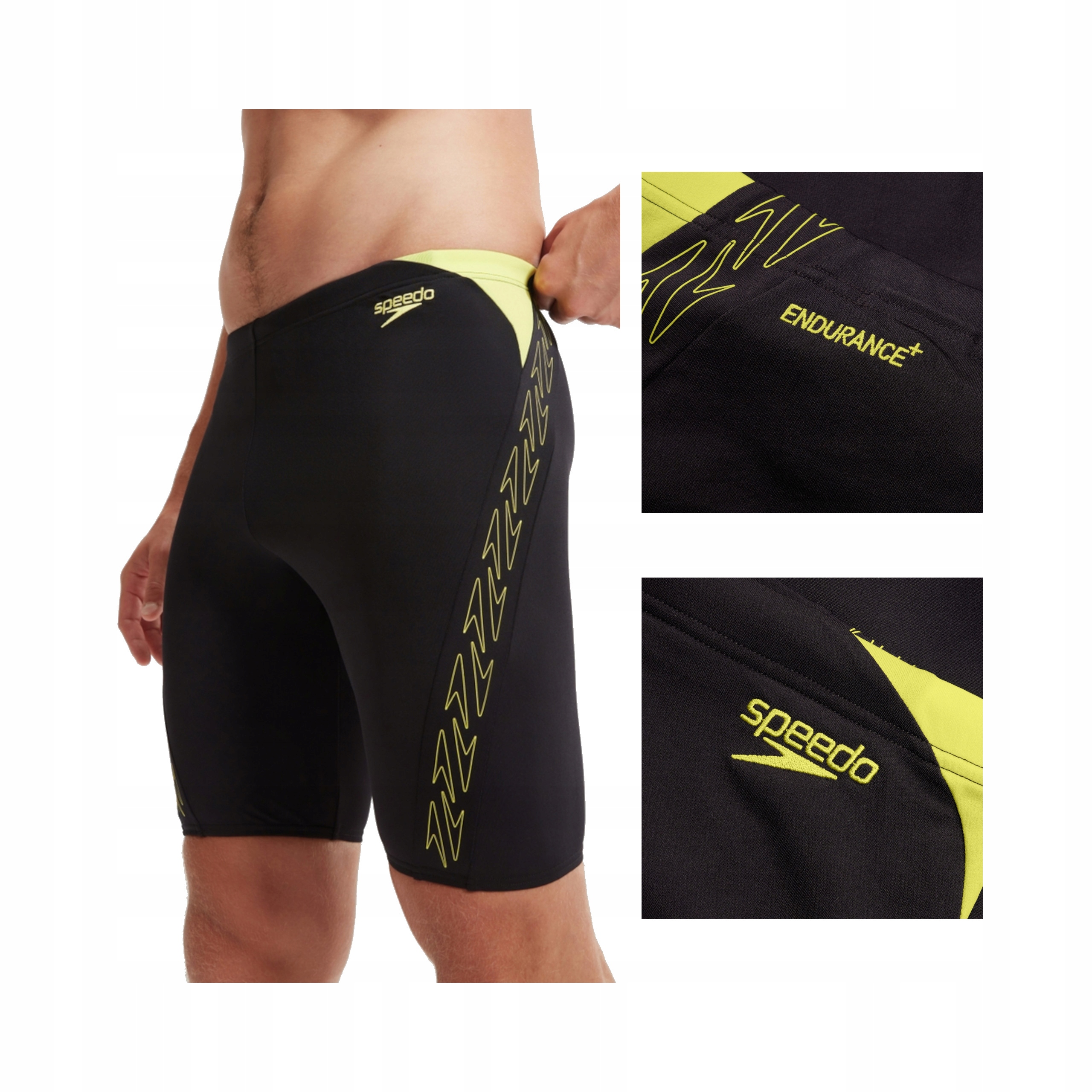 Speedo Męskie Kąpielówki Jammery Hyperboom Splice Black Lemon Drizzle 28