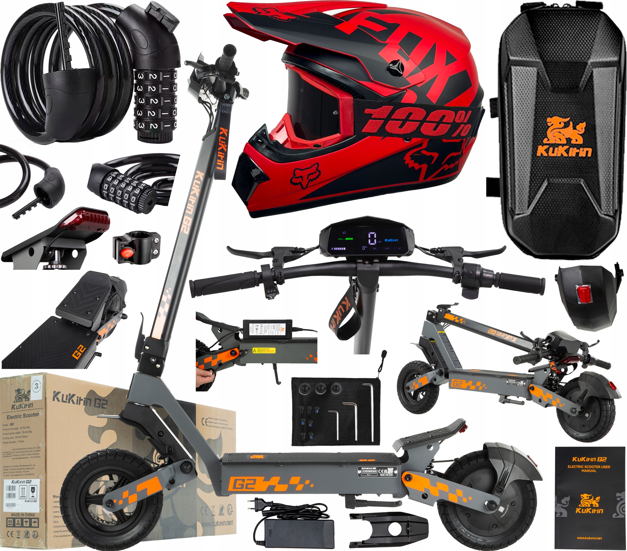 2026 KuKirin G2 elektrická vozidla 800W 45KM/H 48V 15Ah 55KM 10" +Dárek