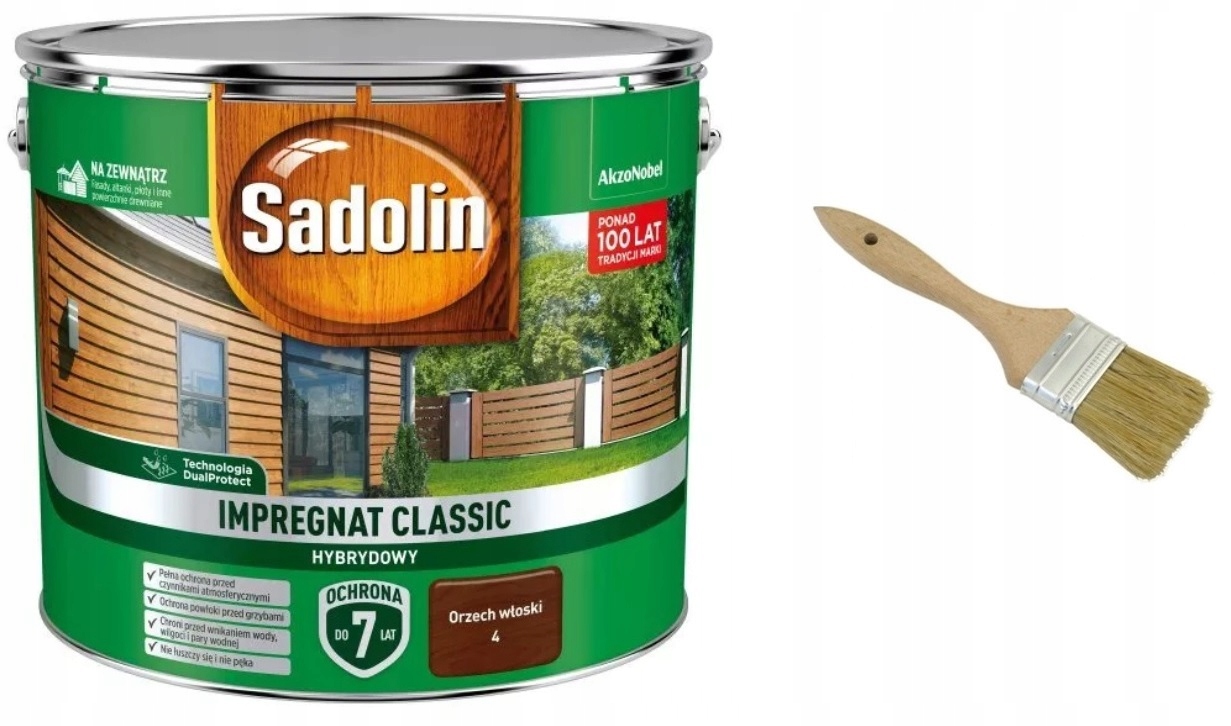 

Sadolin Classic impregnat orzech włoski 9l +pędzel