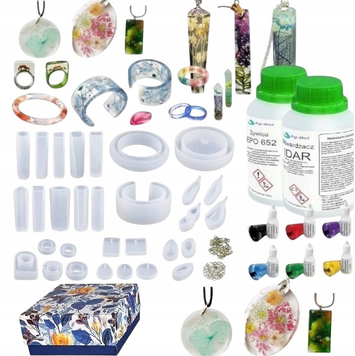 Dárková sada pro bižuterii, epoxidová pryskyřice, barvivo F8