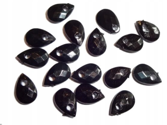 Szlifowane Drobne Czarne Łezki 9/6mm 50szt Akryl