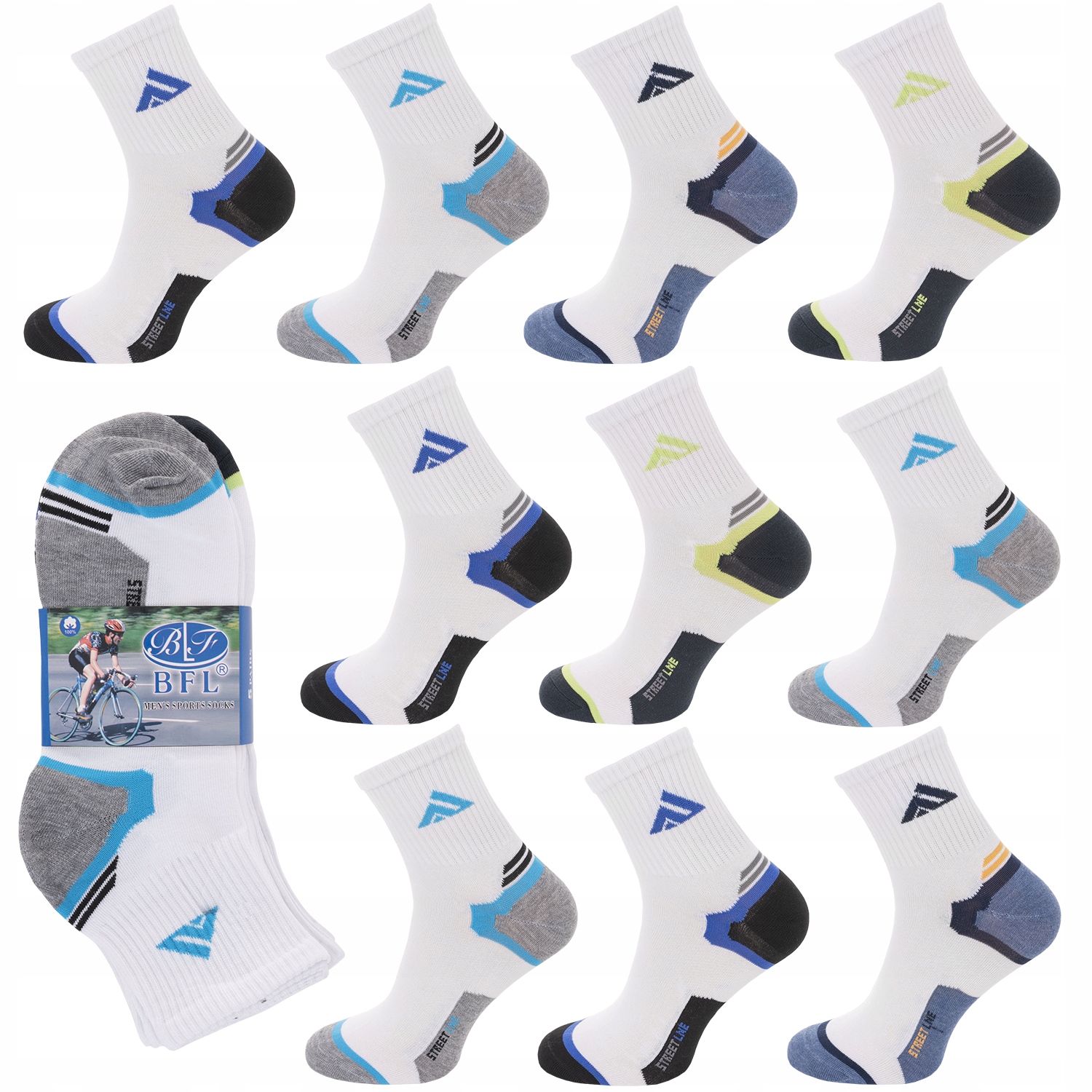 

10x Skarpety Bawełniane Sportowe różne 40-43