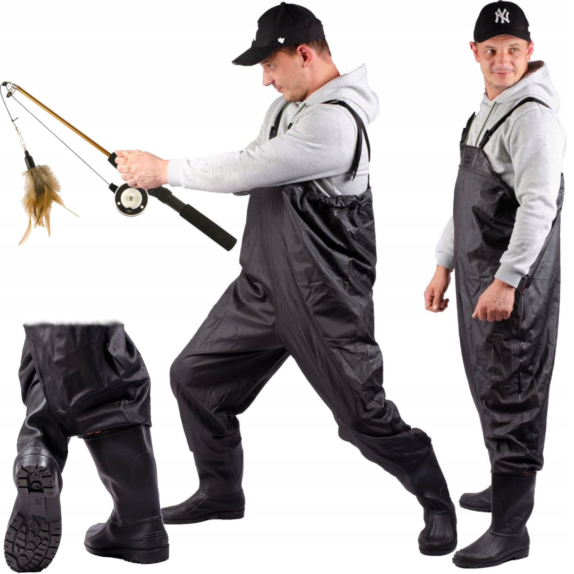 

Spodnie Na Ryby Wodery Spodniobuty Z Szelkami 46