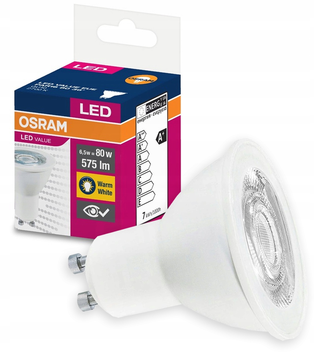 

Żarówka Led Halogen 6,9W 80W GU10 36' 2700K Osram